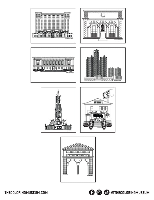 Detroit Coloring Pack - The Coloring Museum