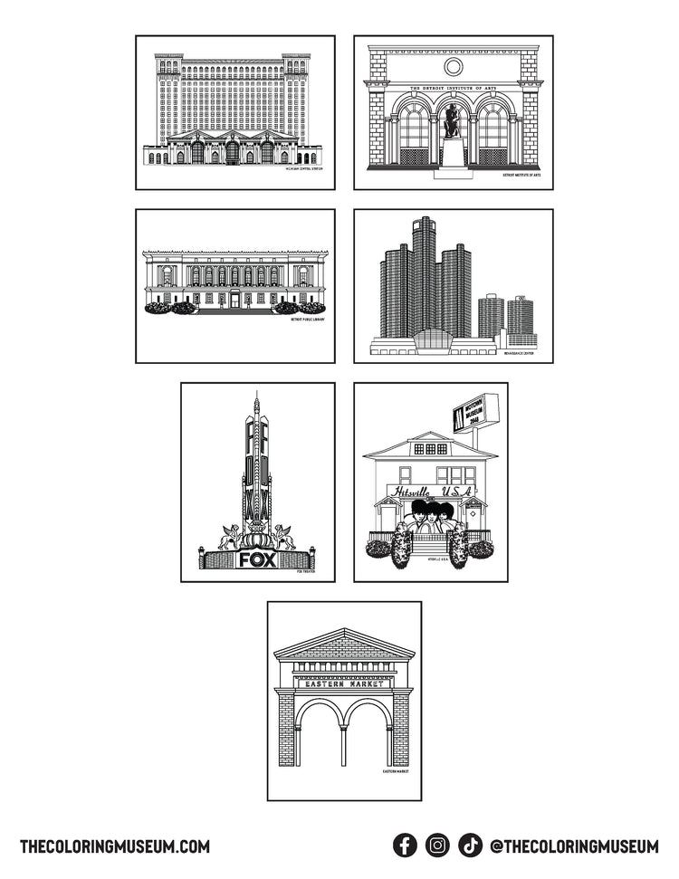 Detroit Coloring Pack - The Coloring Museum