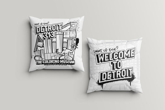 Welcome to Detroit Coloring Pillow