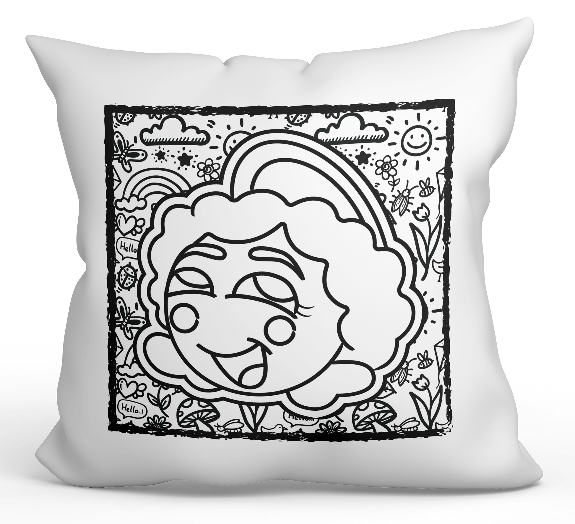 Angel ILL Emoji Coloring Pillows - The Coloring Museum