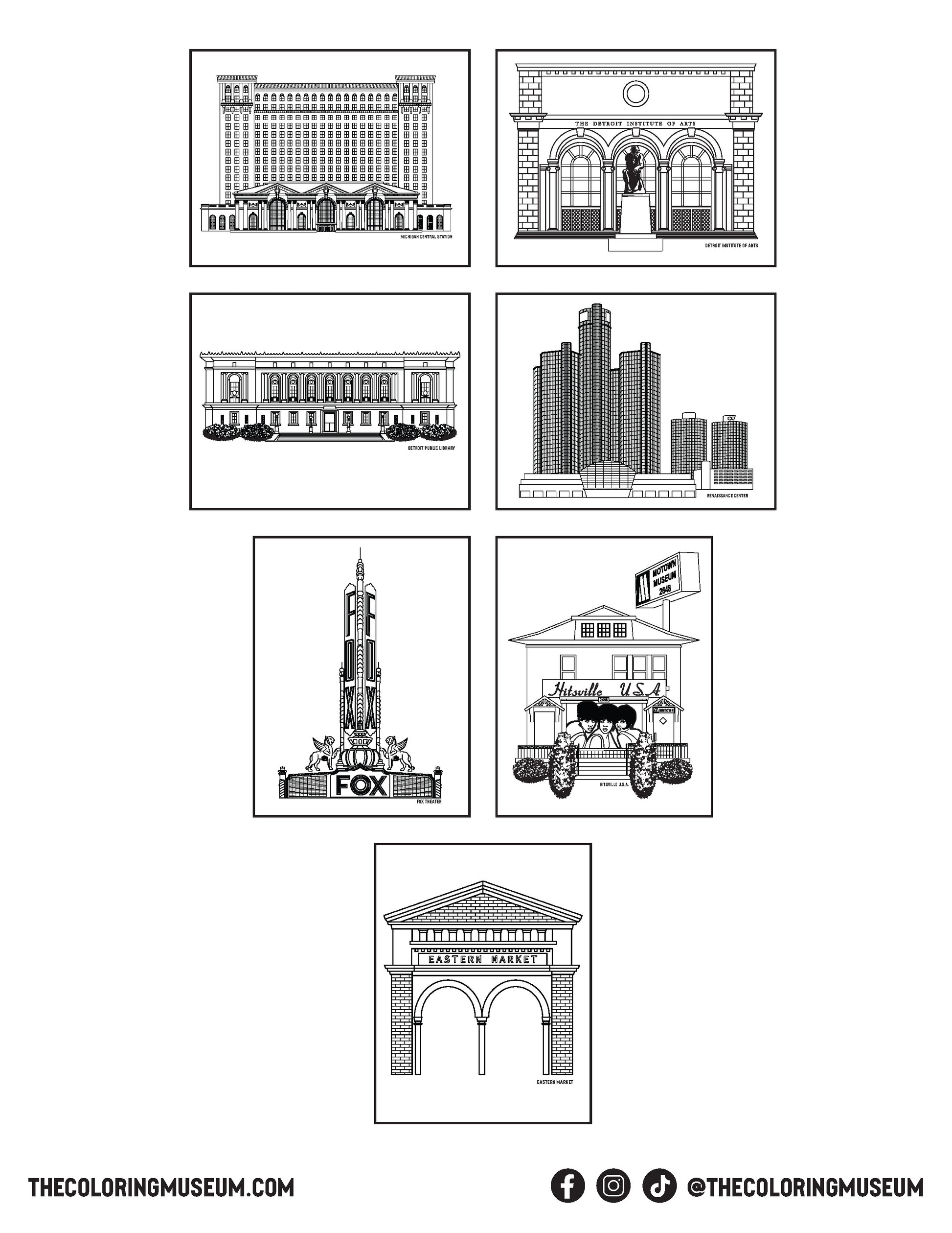 Detroit Coloring Pack - The Coloring Museum