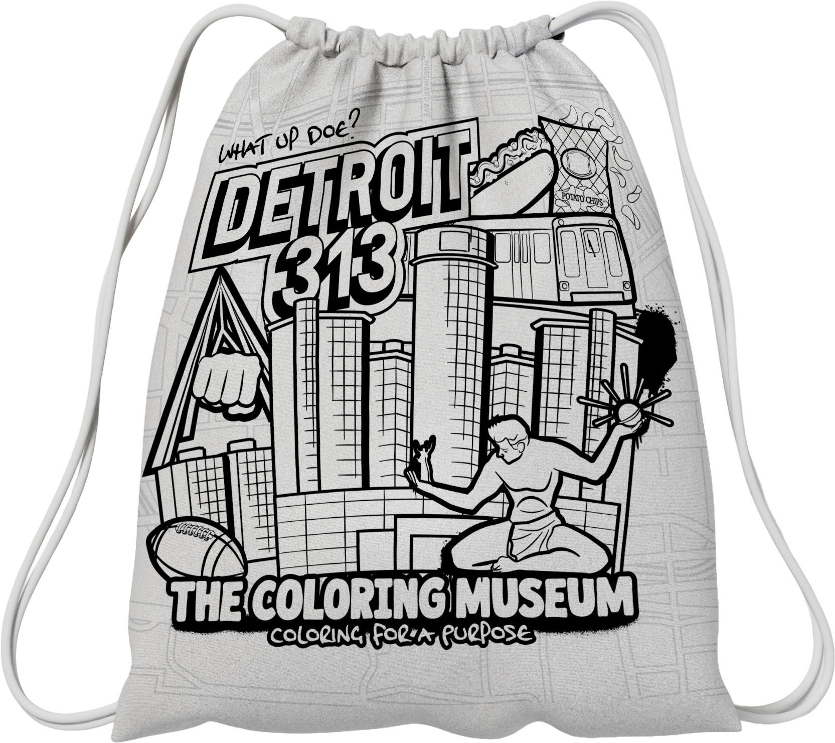 Coloring Drawstring Bags for All - The Coloring Museum