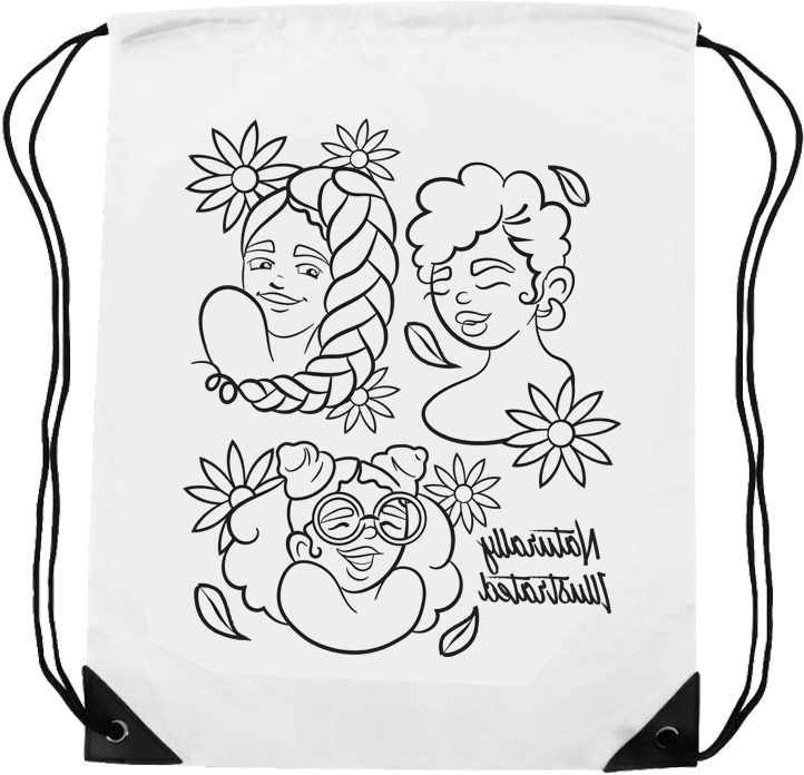 ILL Girls Drawstring Coloring Bag - The Coloring Museum