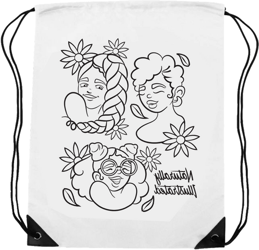 ILL Girls Drawstring Coloring Bag - The Coloring Museum