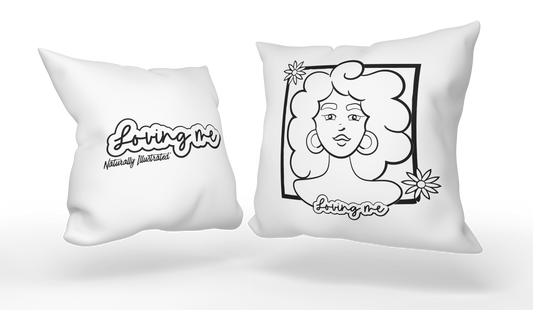 Loving Me ILL Girl Coloring Pillows - The Coloring Museum