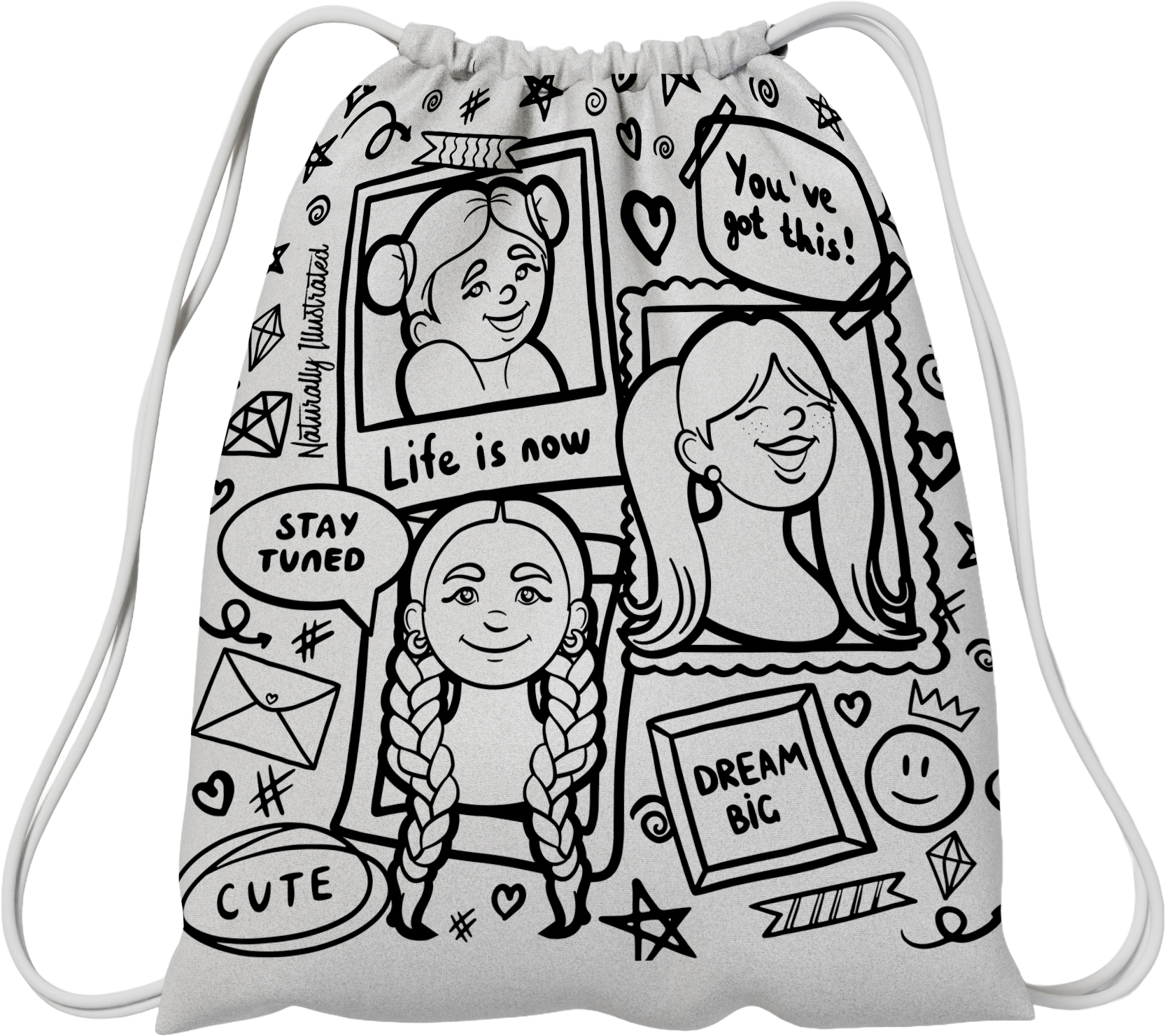 Coloring Drawstring Bags for All - The Coloring Museum