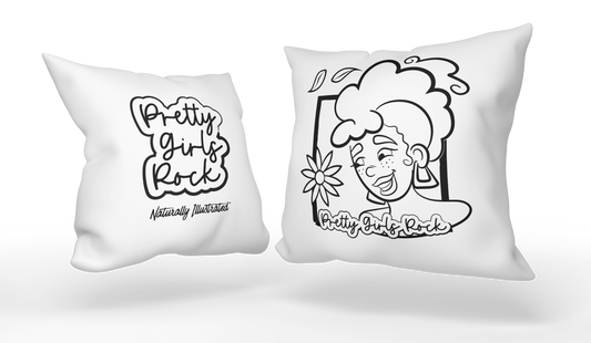 Pretty Girls Rock ILL Girl Coloring Pillows - The Coloring Museum